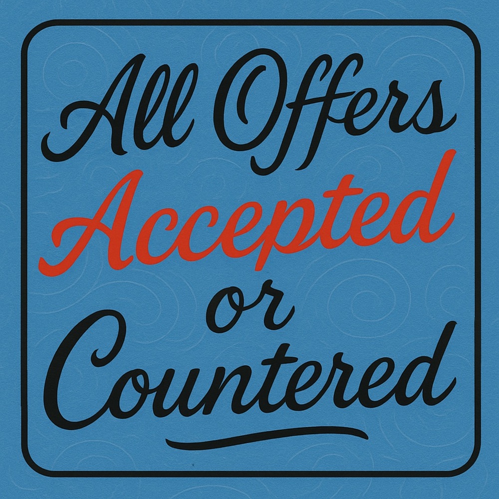 All offers accepted or countered!